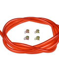 Seven Foot Red Fuel Line Kit With Clamps One Quarter Inch Inner Diameter Three Eighths Inch Outer Diameter For Snowmobile Dirt Bike Quad Motorcycle Go Kart Golf Cart And Other Powersports Engines