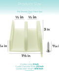 Heavy Duty Sliding Shower Door Bottom Guide With Mounting Screws For Top Hung Glass Doors And Tub Enclosures Sweet Glide Fix Foolproof Setup Includes Full Hardware Two Piece Home Bundle size measurements for guide track 3 inches long, 1/2 inch wide.