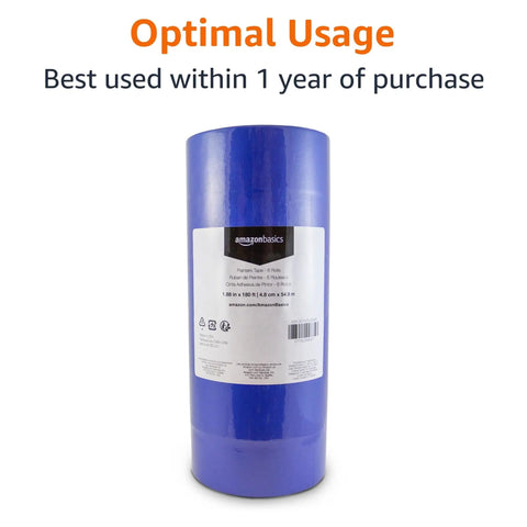 Blue Painters Tape For Crisp Clean Lines And Easy Removal No Residue 1.88 Inch By 60 Yard 6 Rolls Indoor Use