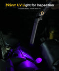Magnetic 1500 Lumen Rechargeable Work Light With 5000mAh Battery, 4 Modes And UV 395nm inspecting auto engine with UV light