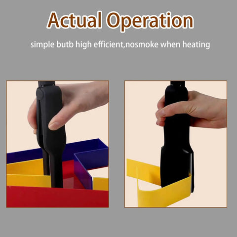 110-240V Acrylic Bending Machine for DIY Projects, Manual Plastic Arc Angle Bender in use with colored plastic strips