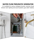 Three different faucets demonstrating water flow for a 12V Micro Hydroelectric Water Turbine Generator With Adjustable Nozzle Portable Creek And Stream Power Source For Charging 12V Batteries Radios Lights And Gadgets Off Grid On The Go suitable for intelligent systems.