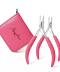 Two Pack Cuticle Nippers And Cutter Set With Pro Grade Ultra Sharp 4mm Jaws Non Slip Comfort Grips Leather Travel Case Stainless Steel Nail Tool