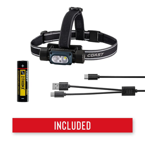 2000 Lumen IP68 Waterproof USB Rechargeable Dual Power Headlamp with battery and charger included