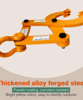 Industrial Pallet Puller Clamp 2204 lb Capacity Heavy Duty Steel Single Scissor in yellow for pulling pallets with six inch jaw