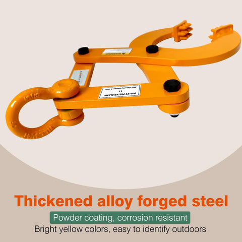 Industrial Pallet Puller Clamp 2204 lb Capacity Heavy Duty Steel Single Scissor in yellow for pulling pallets with six inch jaw