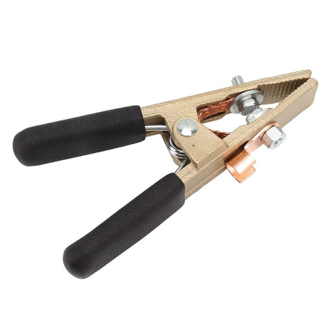 Workhorse 300A Brass Welding Ground Clamp With 45mm Opening A Type Earth Clip Premium Conductive Grounding Tool For Welders Shipyards Steel Structures Oil Rigs And Cars Black Cover, brass clamp with black handles