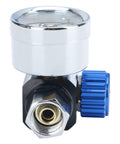Front view of Quarter Inch Air Pressure Regulator With Gauge For Spray Gun And Pneumatic Tools High Flow Inline Regulator Real Time Pressure Monitoring