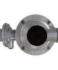 Fairview GR-968C compact two-stage propane regulator, silver metal body, front view with side inlet/outlet ports