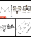 Heavy Duty Rear Disc Brake Hardware Kit To Fix Squeak Noise For Lexus SC430 GS300 GS430 IS300 2002-10, steel clips and pins