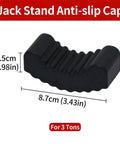 Two Pack 2 To 3 Ton Jack Stand Pads For Cars, Anti Slip Rubber Floor Jack Pad, Pinch Weld Protector, Black with dimensions shown