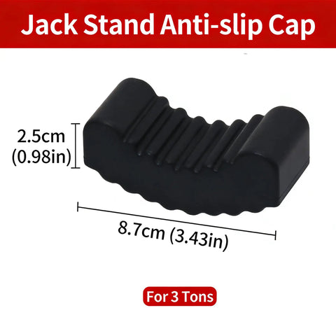 Two Pack 2 To 3 Ton Jack Stand Pads For Cars, Anti Slip Rubber Floor Jack Pad, Pinch Weld Protector, Black with dimensions shown