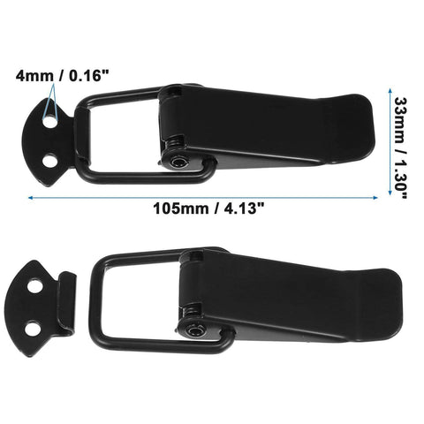 Heavy Duty Car Bumper Clips 4 Pack Quick Release Hasps For Trunk And Bumper Billet Steel Fasteners, measured dimensions