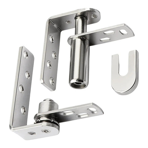 Automatic Closing Double Action Stainless Steel Hinges Set 1 Pair for Doors and Bookcase Doors, showing spring loaded mechanics.