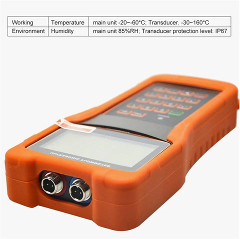Portable Handheld Ultrasonic Liquid Flow Meter For Copper And PVC Pipes DN50-700mm Clamp-On Digital Water Flowmeter unit