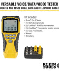 Versatile On The Go Cable Tester Kit With Scout Pro 3 For Ethernet Data Coax Video And Phone Cables Plus Five Locator Remotes Starter Edition Built For Quick Field Testing Clear Results And Extended Cable Length Measurement, showing tester and remotes.