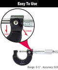 Outside Micrometer 0 To 1 Inch With Ratchet Stop And Lock Nut 0.0001 Inch Precision Machinist Tool with close-up lock detail