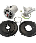 Fresh Out The Box Sixty Amp Alternator Kit For Volkswagen Beetle components including alternator, plates, and mounting hardware.