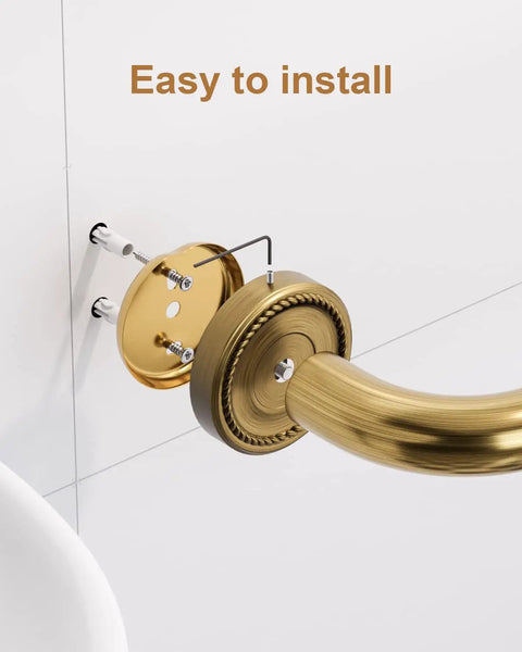 20 Inch Bronze Shower Grab Bar With Anti Slip Knurled Grip Antique Brass Finish easy install view