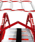 Emergency Escape Ladder For Two Stories 15 Foot Portable Fire Ladder With Wide Steps And V Center Support Foldable And Space Saving