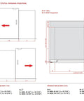 Diagram of Floating Door System Pro Grade Sliding Track Kit With Concealed Barn Door Hardware Patented Designs Made In Italy Free Template Included Ideal For Any Wood Door Slab Boss Level Hidden Track Kit installation measurements and layout.