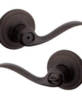 Interior Privacy Door Handle With Lock And Reversible Lever For Bedroom Or Bathroom Venetian Bronze Keyless Turn Lock With Microban Protection Easy DIY Install Inside Turn Button And Outside Release