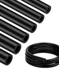 Six Piece Silicone Vacuum Tubing Hose Kit For Automotive Use, Black Flexible Vacuum Hose Set With Six Sizes in coiled view.