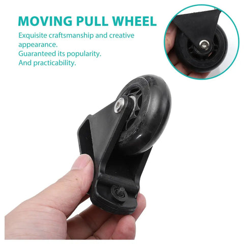 Telescopic Ladder Wheels And Retractable Wheel Casters Set For Folding Aluminum Ladders Smooth As Butter Rolling Replacement Tires close-up black wheel