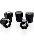 Pack of 5 Ford Bronco Black Tire Valve Stem Cap Covers Premium ABS Plastic TPMS Compliant Durable Weatherproof Caps for Standard Valve Stems