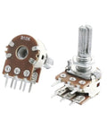 Two Pack Dual Potentiometer 10K Ohm PCB Mounted Linear Potentiometer With Knurled 13mm Shaft Top Adjustment 6mm Diameter