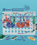 500 In 1 Electronics Exploration Kit From Snap Circuits Pro with labeled components like motor, fan, and speaker.