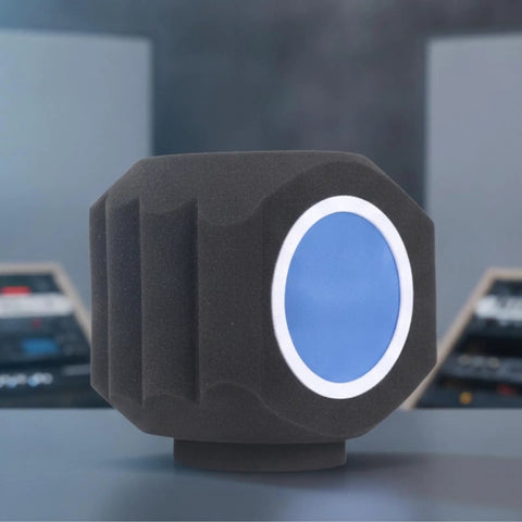 Total Game Changer Acoustic Foam Mic Windscreen Pop Filter - thick black foam design, cylindrical shape for sound isolation.