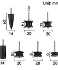 Top Notch 7 Piece Black Ebony Leather Edge Burnisher Set Featuring Slick Electric Polished Heads Dremel Compatible heavy-duty leather tools