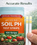 Soil pH Test Strips Kit For Gardens And Lawns, 100 Tester Strips, 3.5 To 9 Range, Quick Accurate Readings For Garden Soil