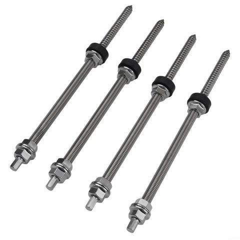 M10 Hanger Bolts Kit With EPDM Seal For A2 Stainless Locking Nut And Adapter For Solar Panel Roof Mounting System 250mm 4 Pack