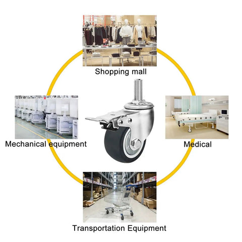 Heavy Duty Industrial Caster Wheels With Swivel And Brake for various equipment and settings