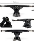 All In One Longboard Skateboard Combo Kit With 70mm Wheels, 7 Inch Aluminum Trucks (180mm Axles), ABEC 7 Bearings, hardware, black trucks.