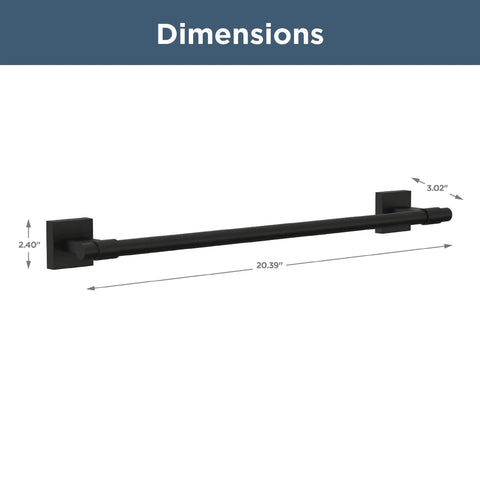 Dimensions of 18 Inch Matte Black Towel Bar For Bathroom And Kitchen Corrosion Resistant Towel Rack That Promotes Airflow