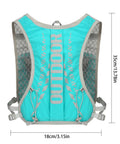Hydration Backpack For Hiking And Trail Running 5L with adjustable straps and reflective trim, back view