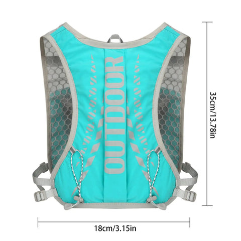 Hydration Backpack For Hiking And Trail Running 5L with adjustable straps and reflective trim, back view