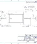 Technical drawing of Brushed Electric Motor 12V To 36V DC 5700 RPM No Load 1580W Peak Power 10.6 Nm Peak Torque, dimensions labeled.