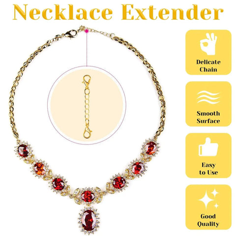 Go-To Gold Jewelry Extenders Set For Necklaces, Bracelets, And Anklets, 10 Pieces in assorted sizes, stainless steel chain extenders