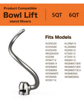 Dough Hook Replacement For 5 Quart And 6 Quart Bowl Lift Stand Mixers Made Of Stainless Steel, shown with compatible model list.