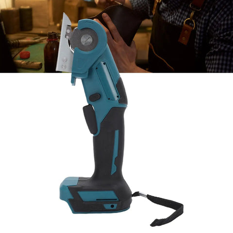 Leftwei 4V Cordless Electric Scissors Rechargeable Power Shears With Safety Cover ergonomic design for cutting leather.