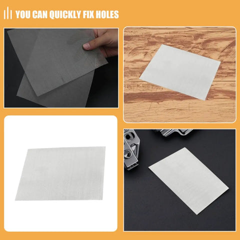 Stainless Steel Car Bumper Patch Up Mesh Screen Kit Durable Silver Wire Mesh Sheet for Auto Body Patches Holes And Versatile Vehicle Bumper Fixes Today, silver metal sheet