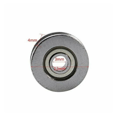 Rock Solid V Groove Roller Wheels With Smooth Ball Bearings And Zero Hassle Wire Track Guides Made From Carbon Steel Built Tough For Bedroom Closet Sliding Panels, showing detailed dimensions of the bearing.