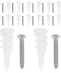 Heavy Duty Drywall Anchors And Expansion Screws Kit with Stainless Steel Screws And Plastic Tubes 50 Sets displayed