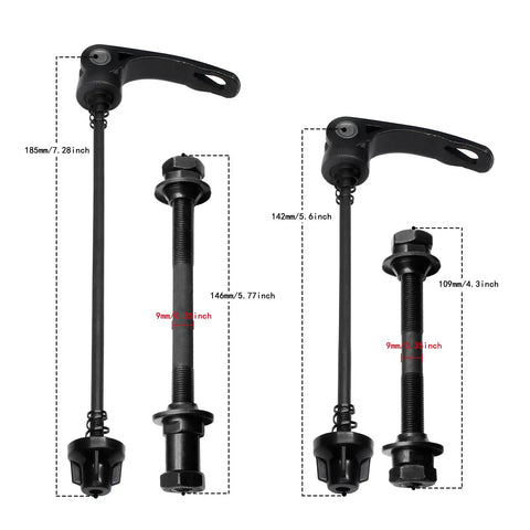 Quick Release Bicycle Axle Kit For Mountain Bikes Front And Rear Hollow Hubs With Steel Axles Black Quick Release Shafts 4 Piece Set