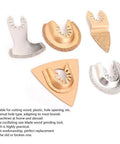 Five Piece Cemented Carbide Oscillating Saw Blades For Wood Plastic Hole Cutting Universal Fit Durable Multi Tool Blades Set