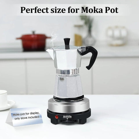 500W Mini Electric Hot Plate For Coffee Nerds Moka Pot Friendly 110V Compact RV Camping Stove With 4 Inch Cast Iron Burner